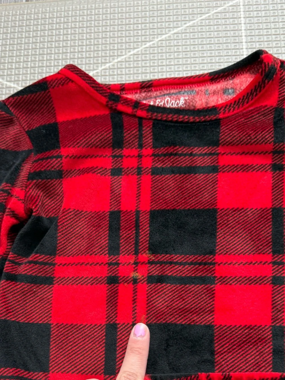Cat & Jack|FREE w kids purchase,Red & Black Buffalo plaid tartan pajama set•4T